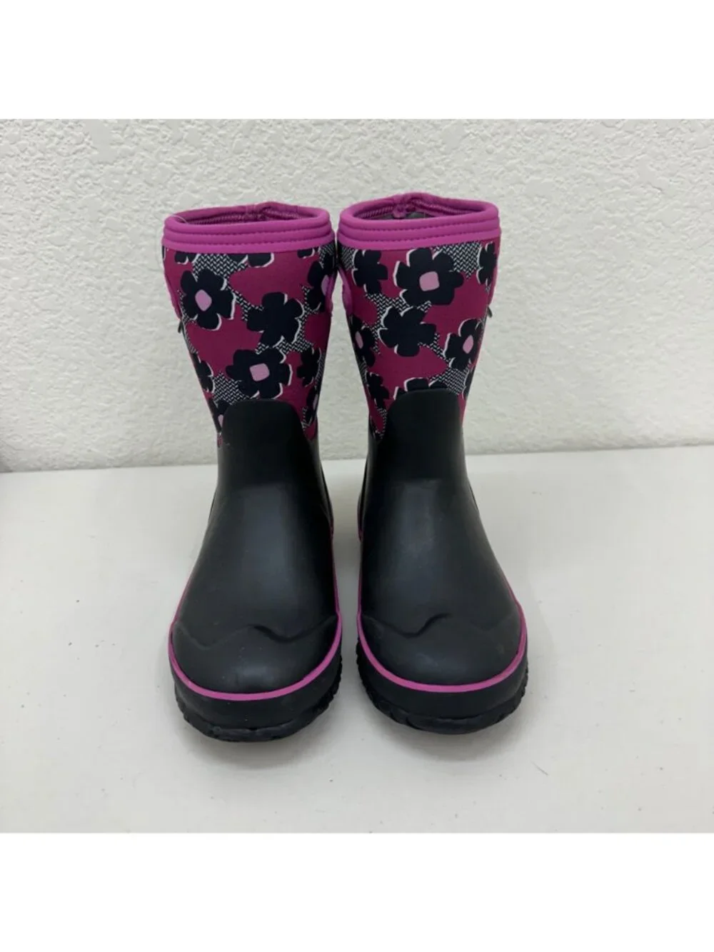 Bogs Classic Grasp Petal Floral Rain Boots Waterproof Insulated 79113 Youth sz 3